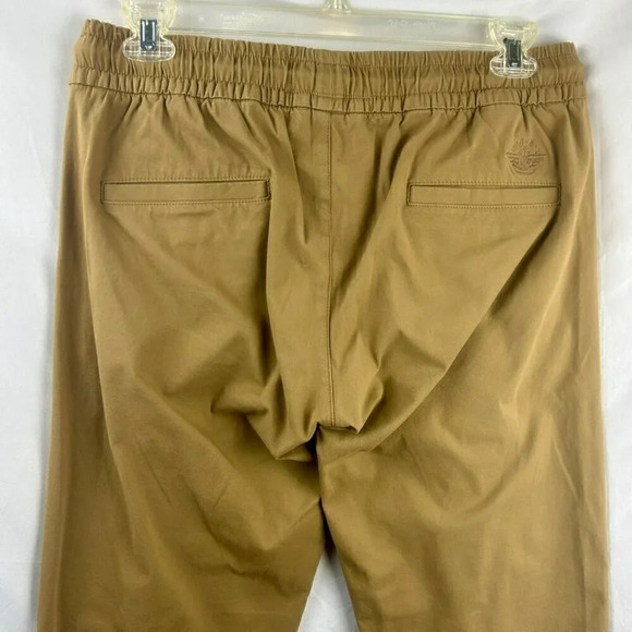 Dockers Alpha Khaki Pants Men Large Smart 360 Flex Elastic Wasit Stripe Tan Blue - Picture 5 of 8
